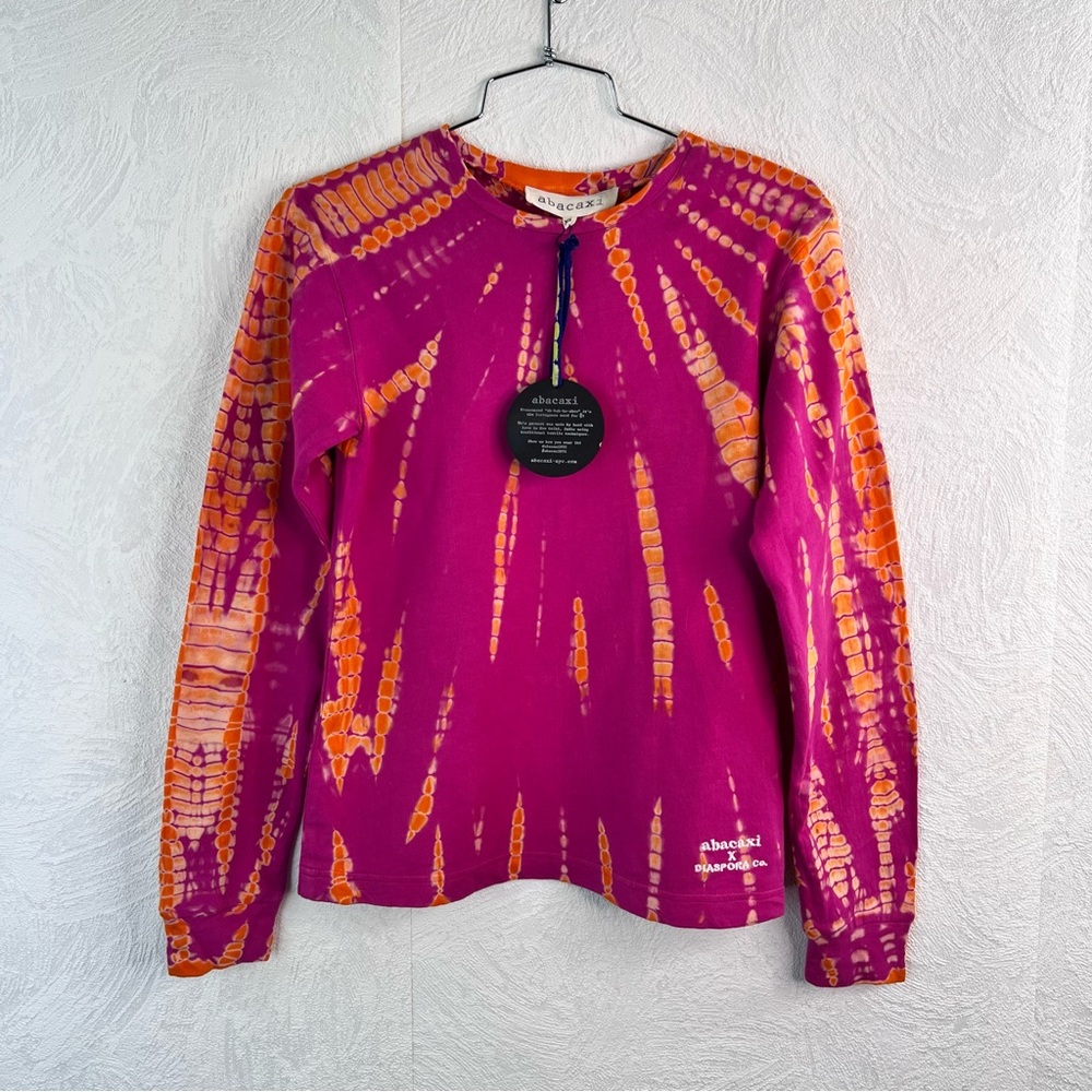 ABACAXI NWT Fuchsia and Tangerine Tie-Dye Top Size X-Small